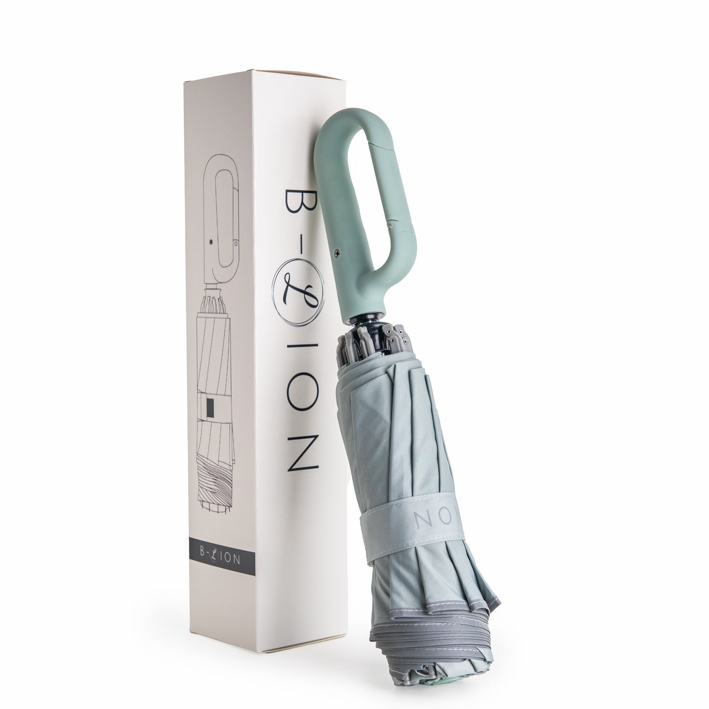 B-LION Paraguas Plegable Invertido con 10 Varillas Reforzadas, Banda Reflectante, Apertura y Cierre Automático, Antiviento y Mango con Hebilla – Fácil de Llevar para Hombre y Mujer