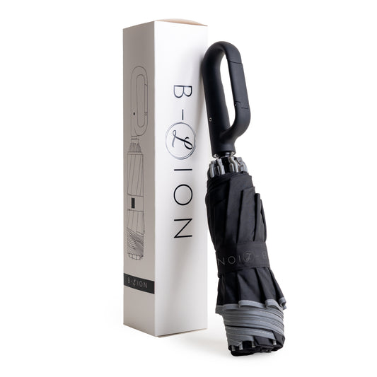 B-LION Paraguas Plegable Invertido con 10 Varillas Reforzadas, Banda Reflectante, Apertura y Cierre Automático, Antiviento y Mango con Hebilla – Fácil de Llevar para Hombre y Mujer